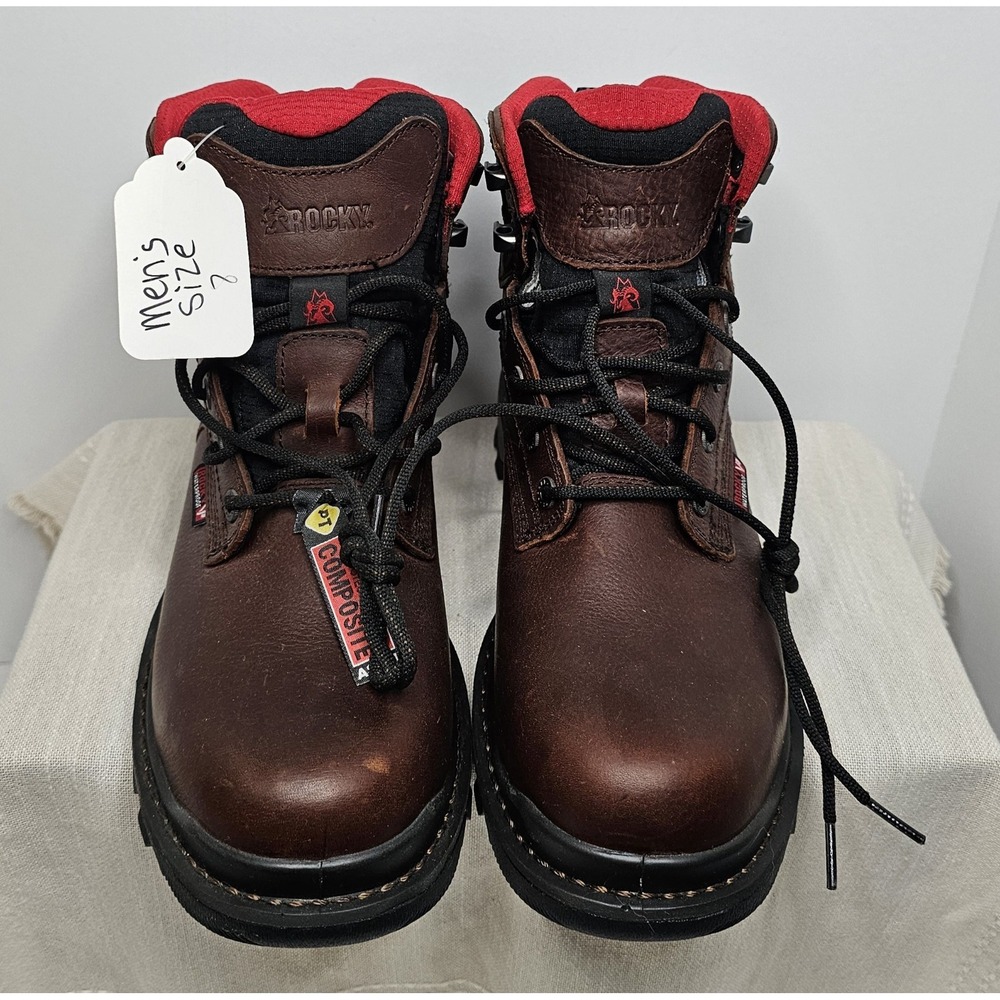 Rocky Men's Rams Horn Brown Lace Up Work Boot 8M
